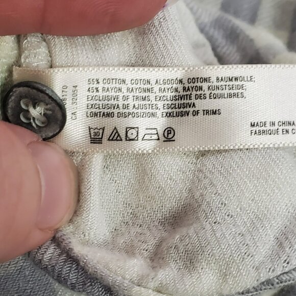 Anthropologie Oversized Gingham Plaid Button Up Top Size XS Country Gauzy Cotton - Picture 6 of 11